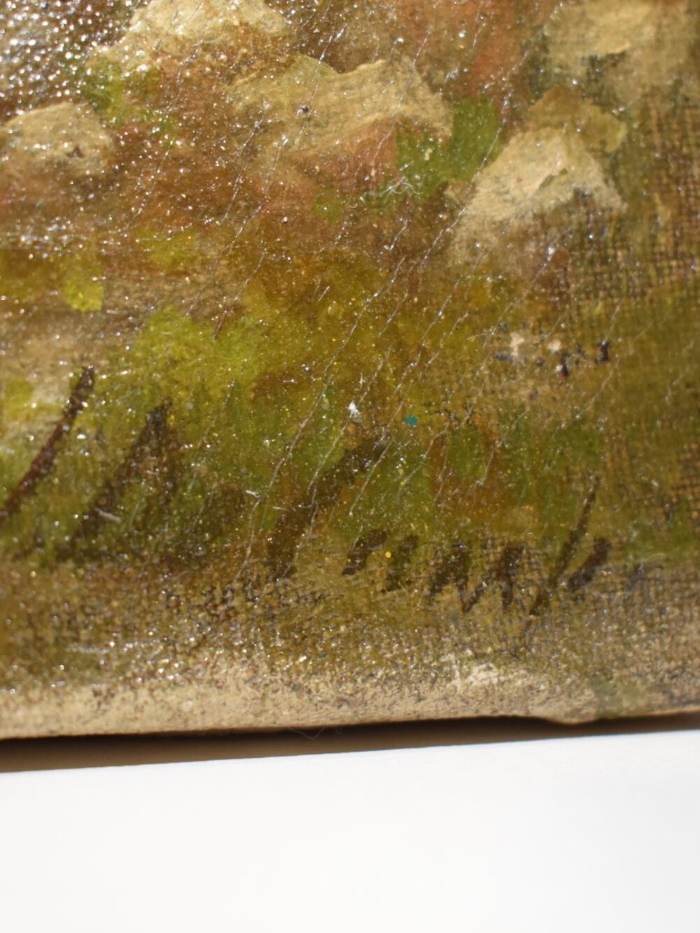 Antique 19th Century Hudson River Landscape Scenic Oil Painting SIGNED-24" x 12" - Picture 7 of 12